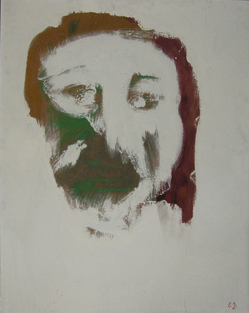 Ernst,
Öl auf Holzfaserplatte, 97 x 122 cm, 1990