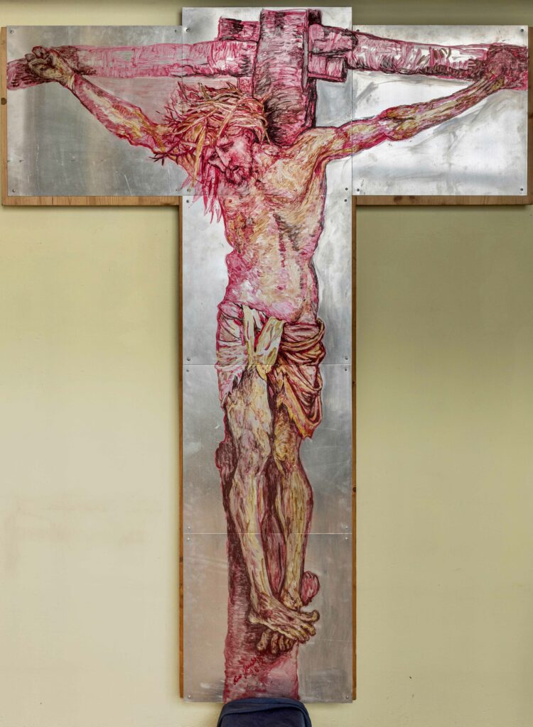 Christus am Kreuz,
Öl auf Aluminium, 150 x 197 cm, 2010