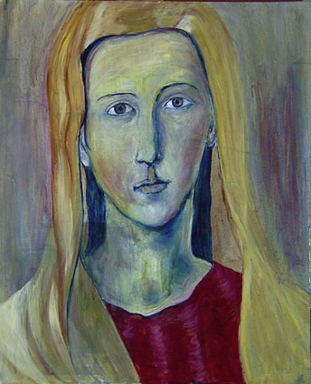 Maria, Herz Maria, Öl auf Aluminium, 51,5 x 63,5 cm, 2006